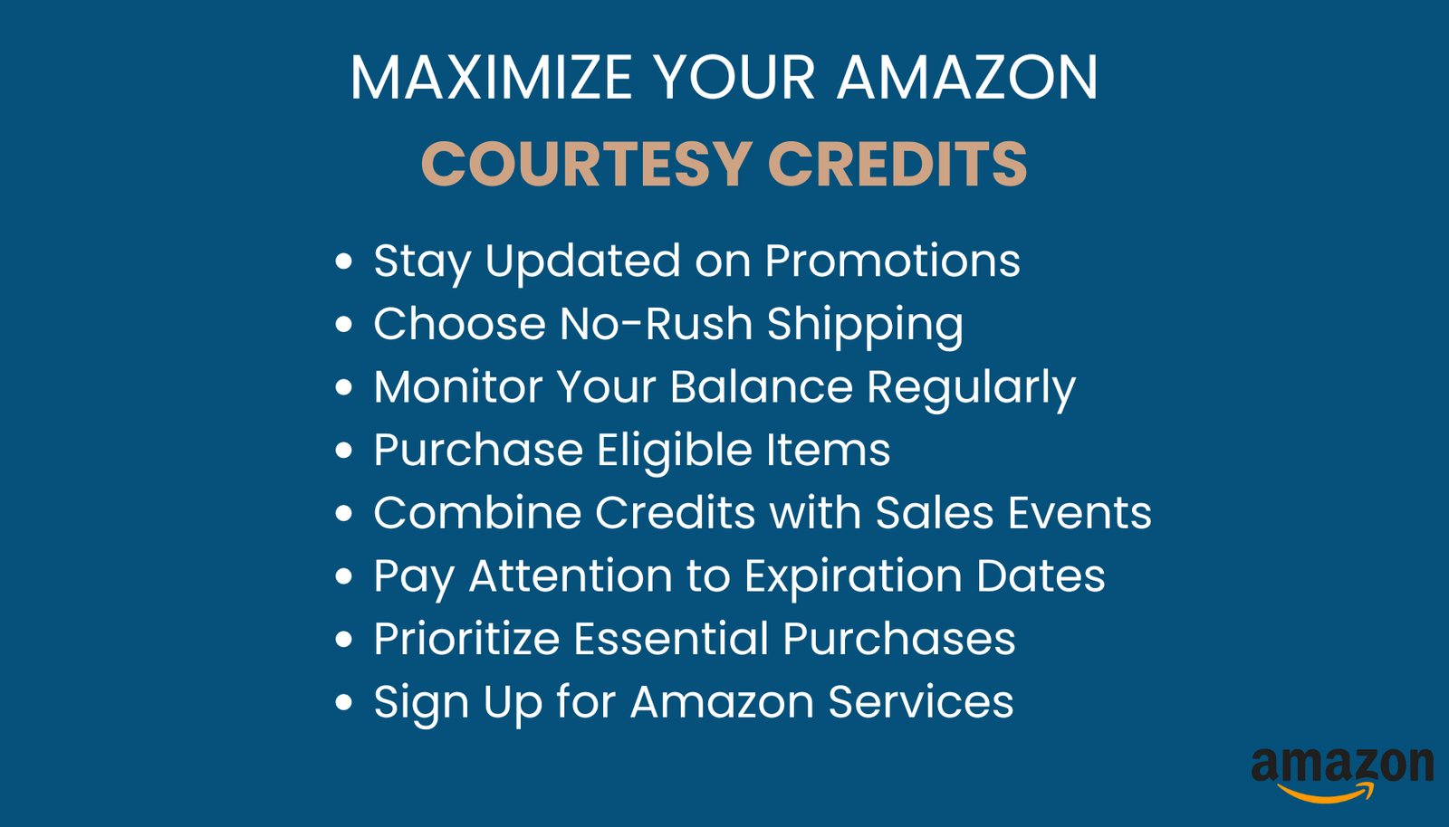 maximize your amazon courtesy credits